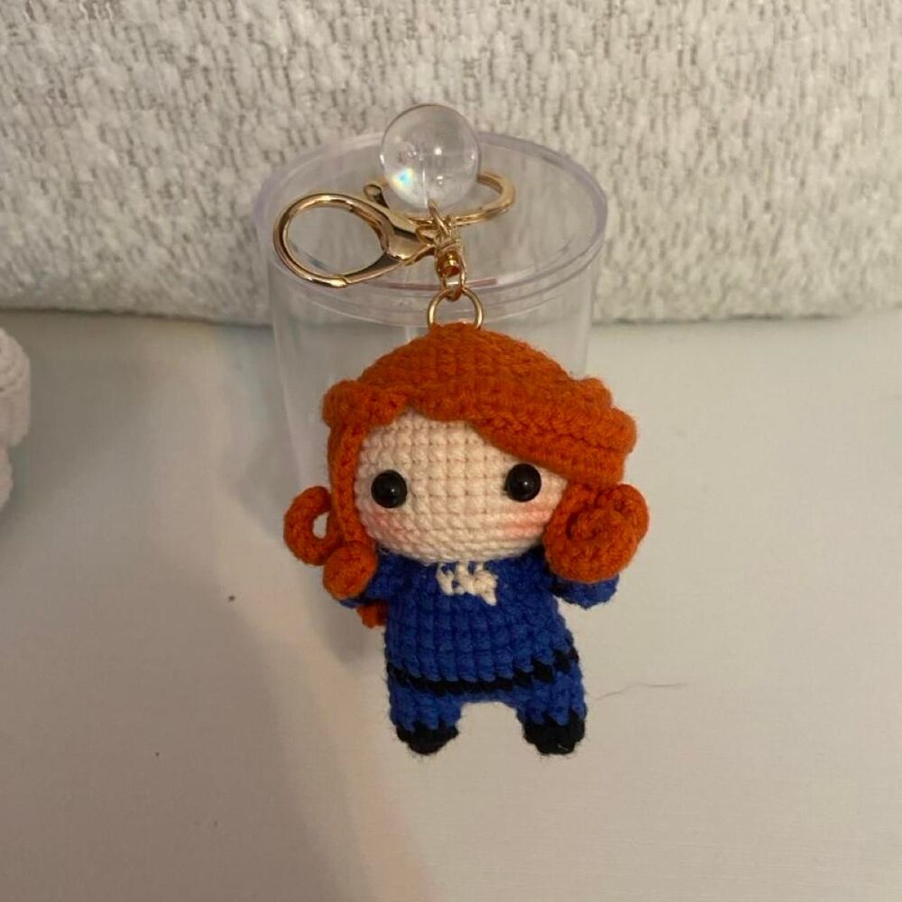 Handmade Crocheted Keychain Black Widow